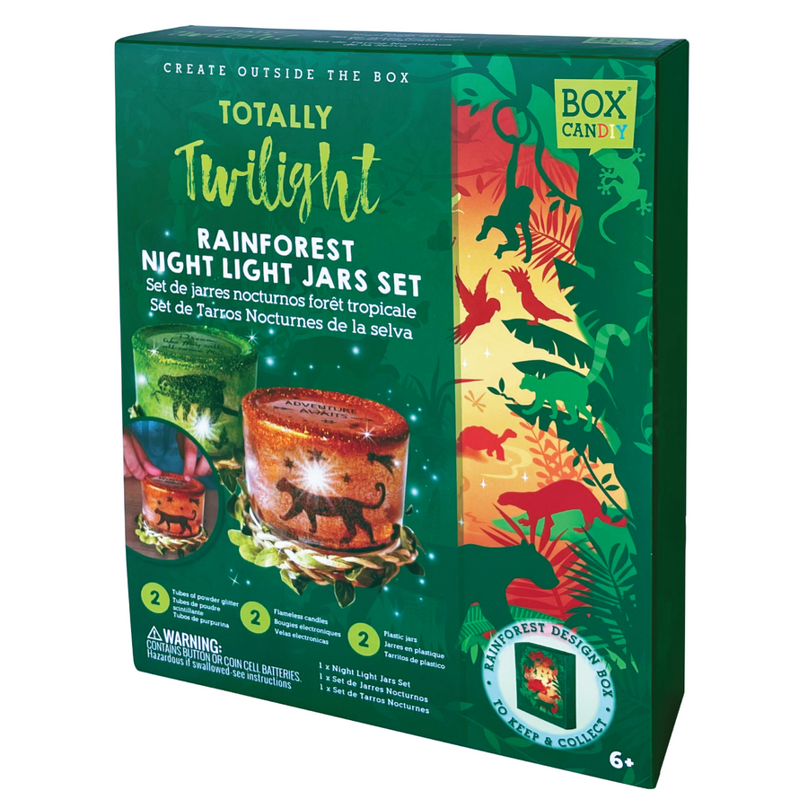 Boxed image of the Totally Twilight Rainforest Night Lights Jars Set