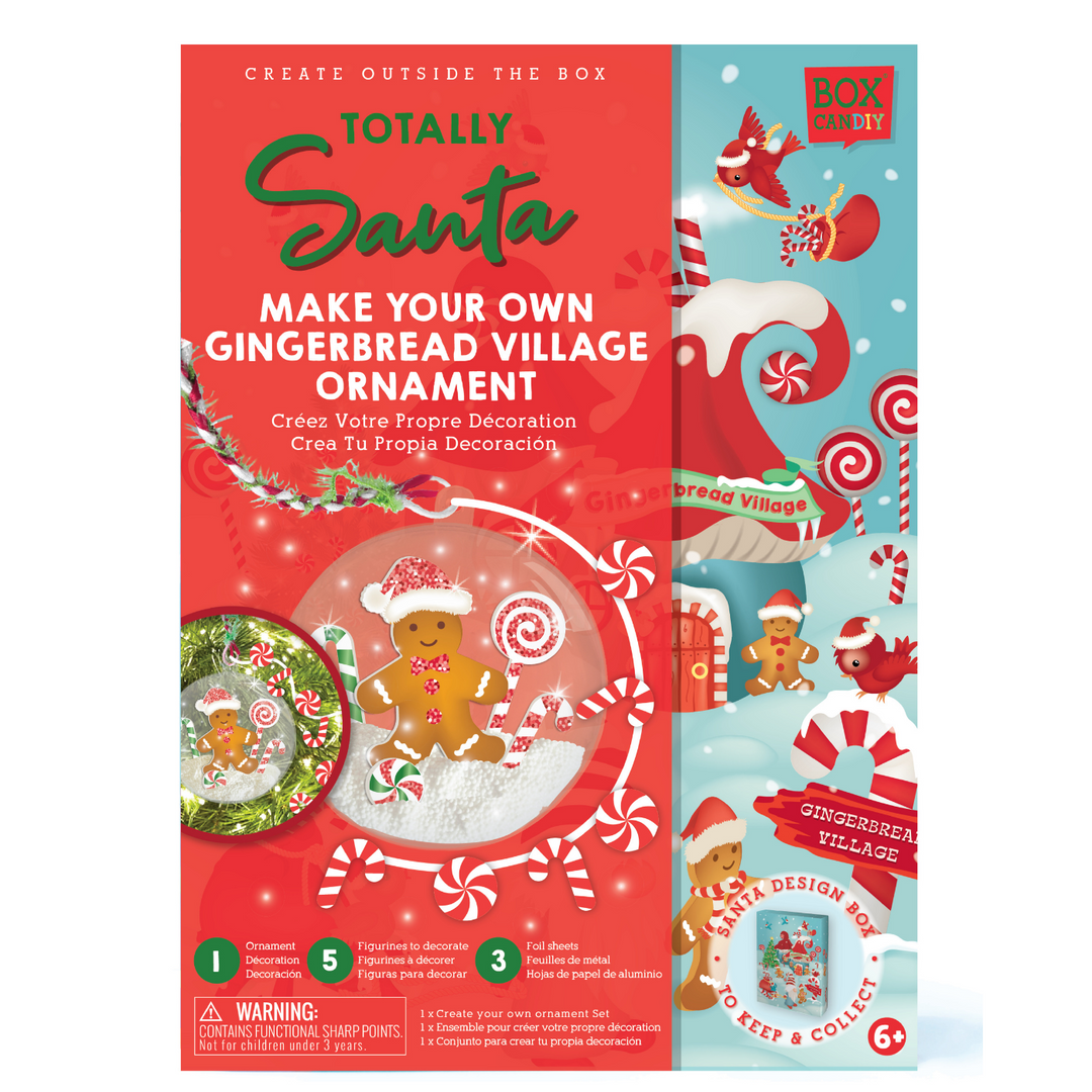 Box image of Totally Santa Make Your Own  Gingerbread Village Ornament. 