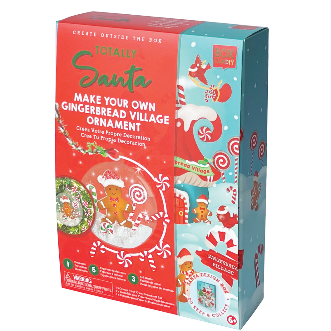 Image of Totally Santa Make Your Own  Gingerbread Village Ornament set. 