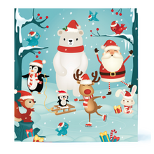 Load image into Gallery viewer, Image of Totally Santa Make Your Own Ornaments  Set of 3  cardboard box that has Santa and winter animals on it. 
