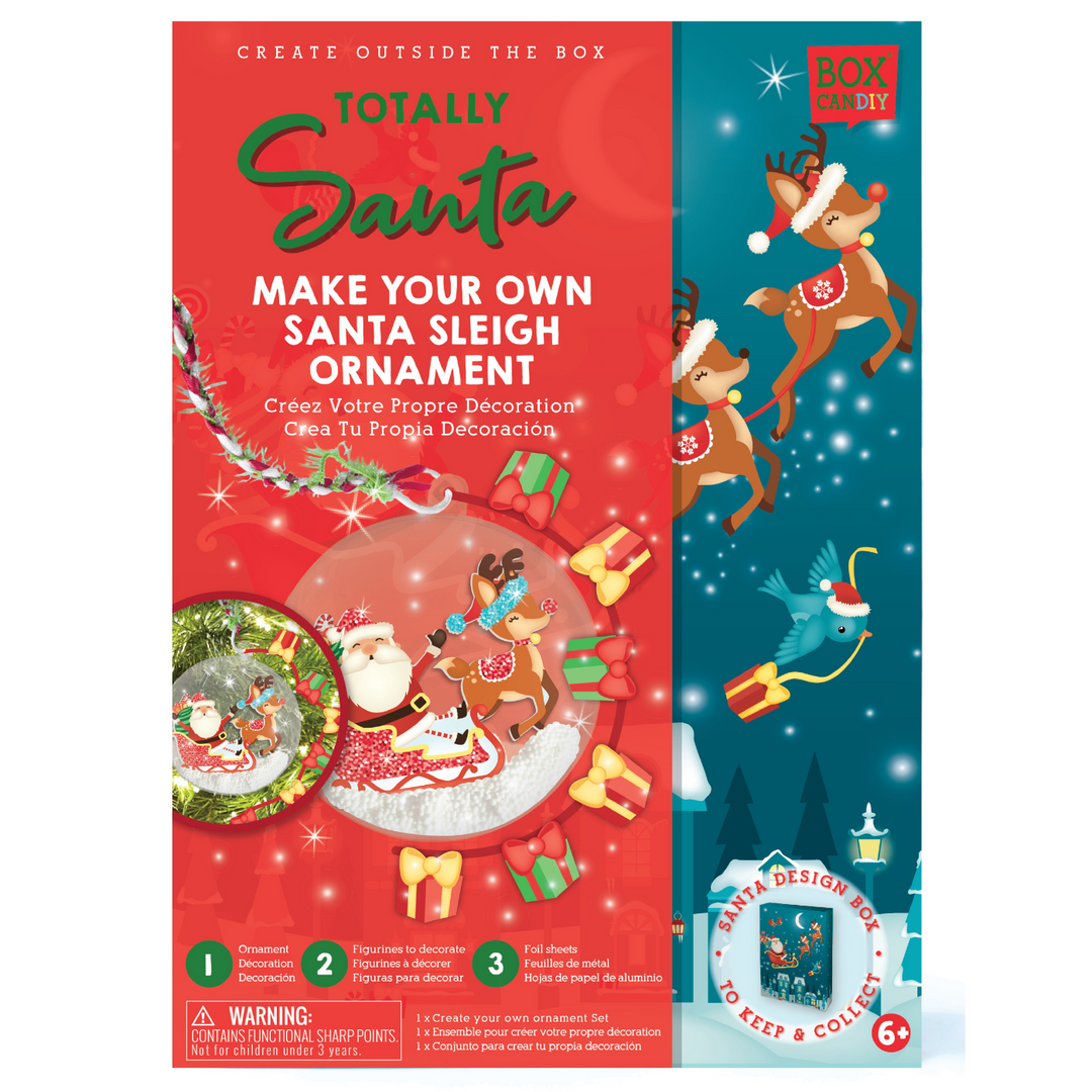 Boxed Image of Totally Santa Make Your Own  Santa Sleigh Ornament.