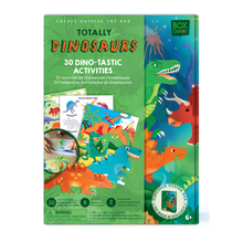 Load image into Gallery viewer, Image of the Totally Dinosaurs 30 Dino-tastic Activities box that has dinosaurs and finished dinosaur activities on the front of the box. 
