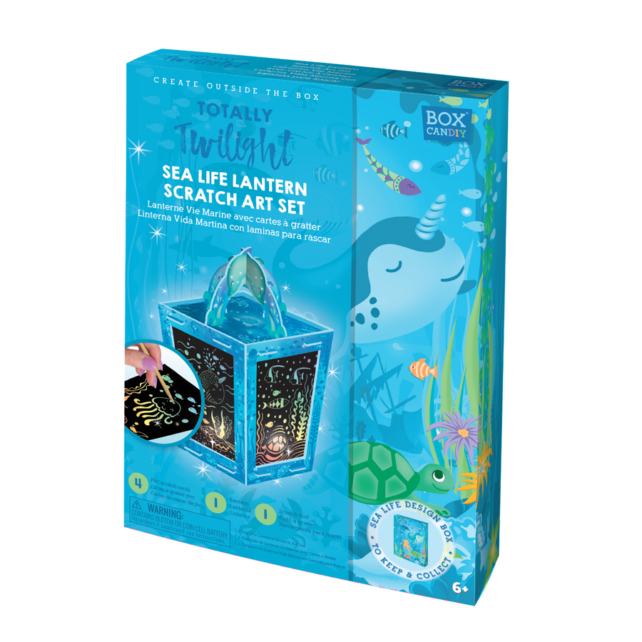 Boxed image of the Totally Twilight Sea Life Lantern Scratch Art Set