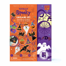 Load image into Gallery viewer, Boxed image of Totally Spooky Origami Set that shows the completed halloween origami garland on the front. 
