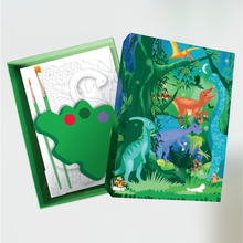 Load image into Gallery viewer, Image of Totally Dinosaurs Watercolor Art Set opened box showing the contents inside. 

