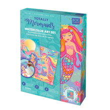 Load image into Gallery viewer, Image of Totally Mermaids Watercolor Art Set box. 
